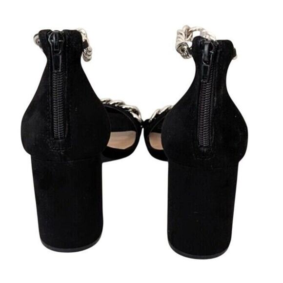 Chain Strap Sandals 8 Party Event Whimsigoth Coquette Prom Clubwear Block Heel - Picture 3 of 9